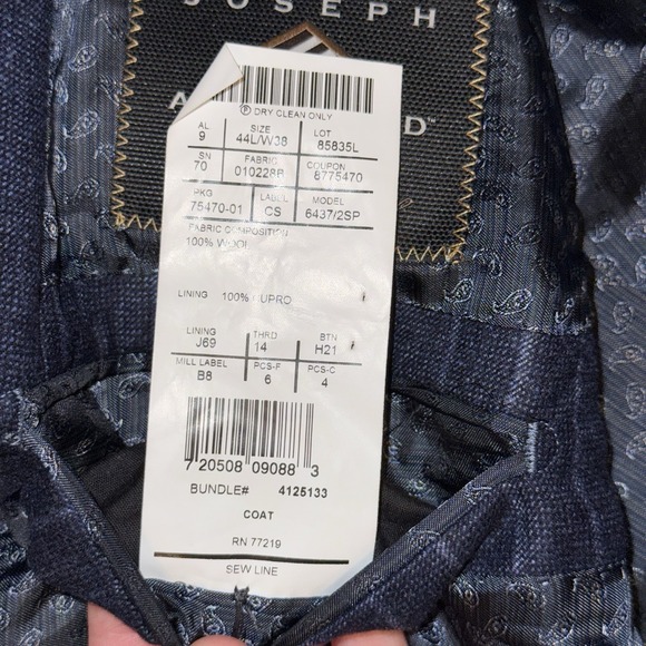 Joseph Abboud Black Label Vitale Wool Double Breasted Suit Men's 46 Blue Striped - Picture 7 of 16